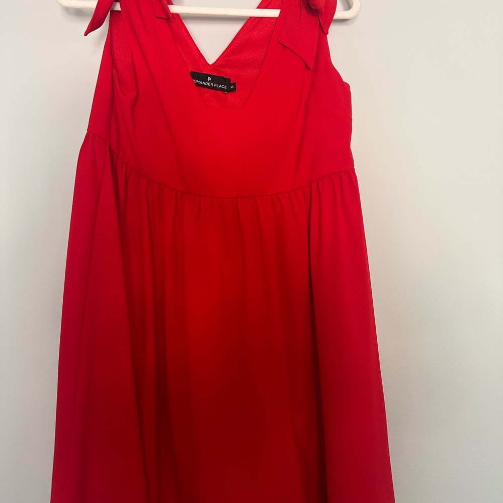 Tuckernuck Pomander Place Bold Red Mini Dress